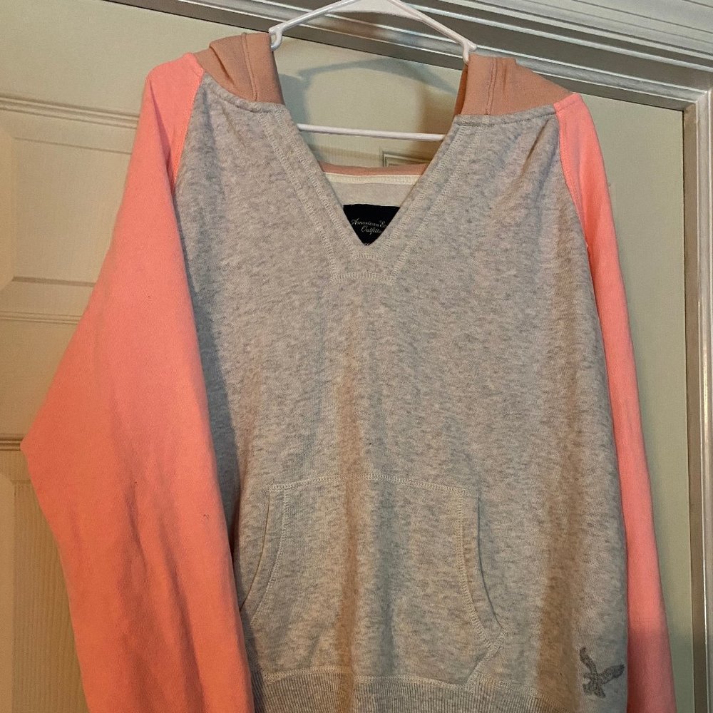 American Eagle V-Neck Hooded Sweatshirt